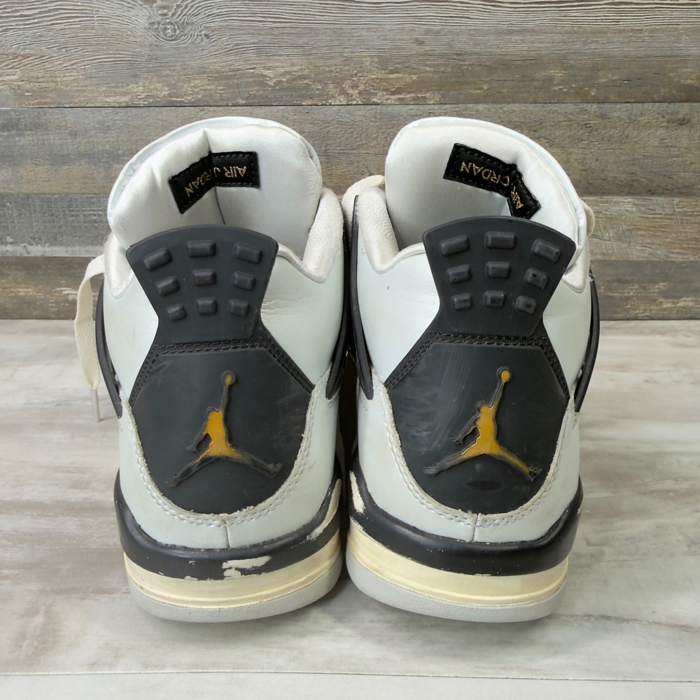 Jordan 4 Retro Metallic Gold Kids Size 5.5Y Sneakers FZ8585-070 White Black - Picture 8 of 12